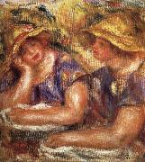 Pierre Renoir Two Women in Blue Blouses painting